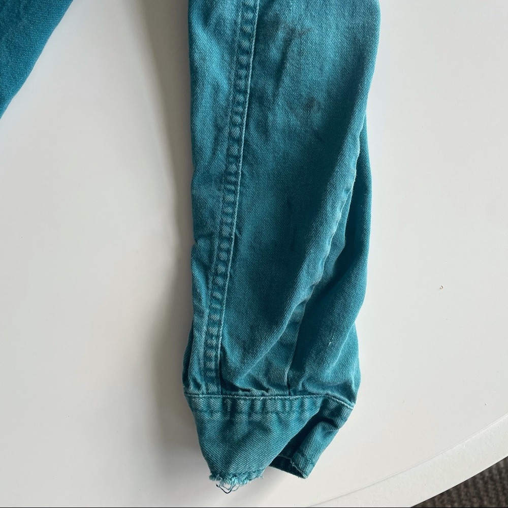SOLD Vintage Levi’s Teal Blue Button Down Work Shirt - Picture 9 of 9